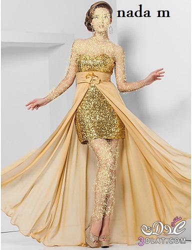 فساتين زواج 2022  باللون الذهبى Engagement dresses with gold color فساتين زواج 2022  جنان